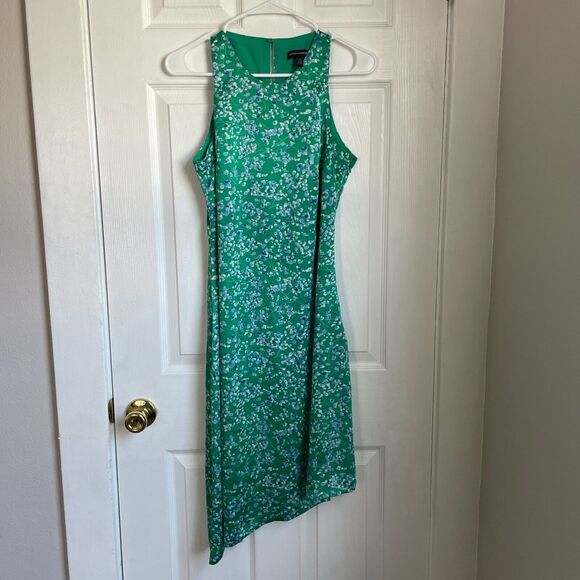 Banana Republic Green floral Asymmetric Hem Dress Size 4 sleeveless - Picture 1 of 9